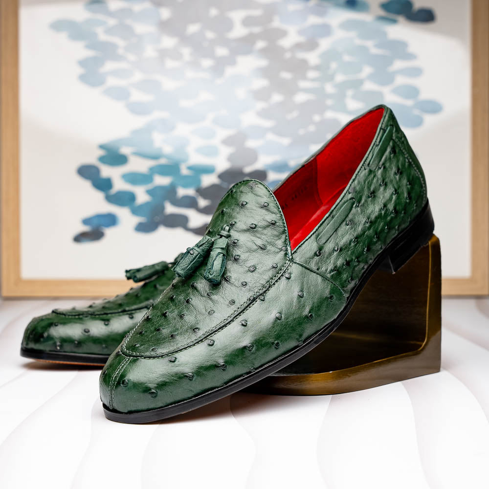 Marco Di Milano Aubiere Forest Green Leather Loafers