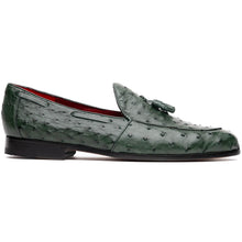 Marco Di Milano Aubiere Green Ostrich Quill Tassel Loafers