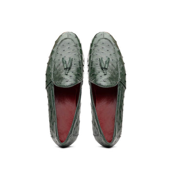 Marco Di Milano Aubiere Forest Green Leather Loafers