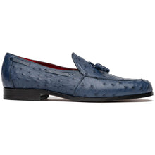 Marco Di Milano Aubiere Navy Blue Ostrich Quill Tassel Loafers