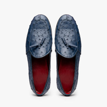 Aubiere Navy Ostrich Loafer 