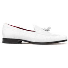 Marco Di Milano Aubiere White Ostrich Quill Tassel Loafers