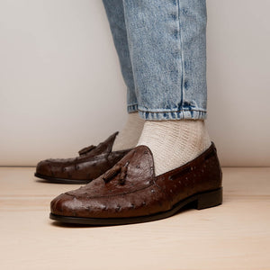 Aubiere Brown Ostrich Loafer 
