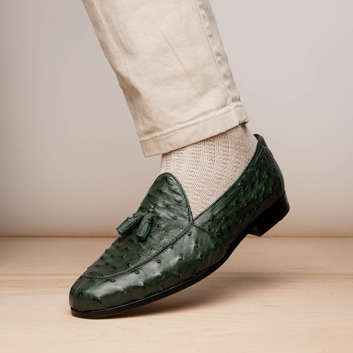 Marco Di Milano Aubiere Forest Green Leather Loafers