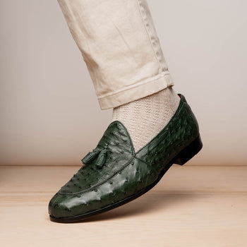 Marco Di Milano Aubiere Forest Green Leather Loafers