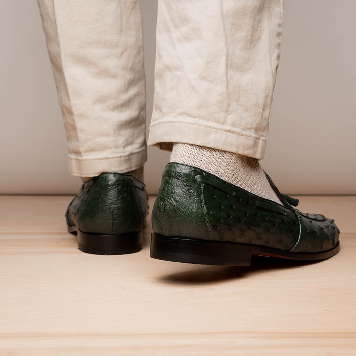 Marco Di Milano Aubiere Forest Green Leather Loafers