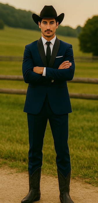 Authentic Braveman Men's Two Button Solid Blue Suit Regular Fit