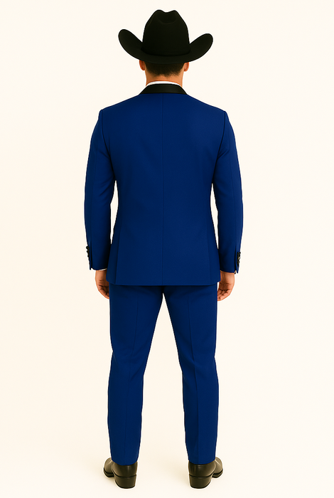Authentic Braveman Men's Two Button Solid Blue Suit Regular Fit