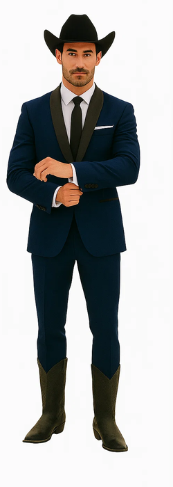 Authentic Braveman Men's Two Button Solid Blue Suit Regular Fit
