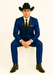 Authentic Braveman Men's Two Button Solid Blue Suit Regular Fit