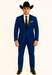 Authentic Braveman Men's Two Button Solid Blue Suit Regular Fit