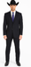 Authentic Braveman Men's Two Buttons Regular Fit Black Solid Suit With Flat Front Pant