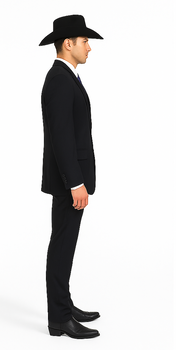 Authentic Men's Regular Fit Two Buttons Solid Dark Navy Blue Suits For Men With Flat Front Pants - Image 3