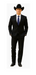 Authentic Braveman Men's Two Buttons Regular Fit Black Solid Suit With Flat Front Pant