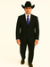 Authentic Braveman Men's Two Buttons Regular Fit Black Solid Suit With Flat Front Pants