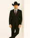 Authentic Braveman Men's Two Buttons Solid Black Suit Regular Fit