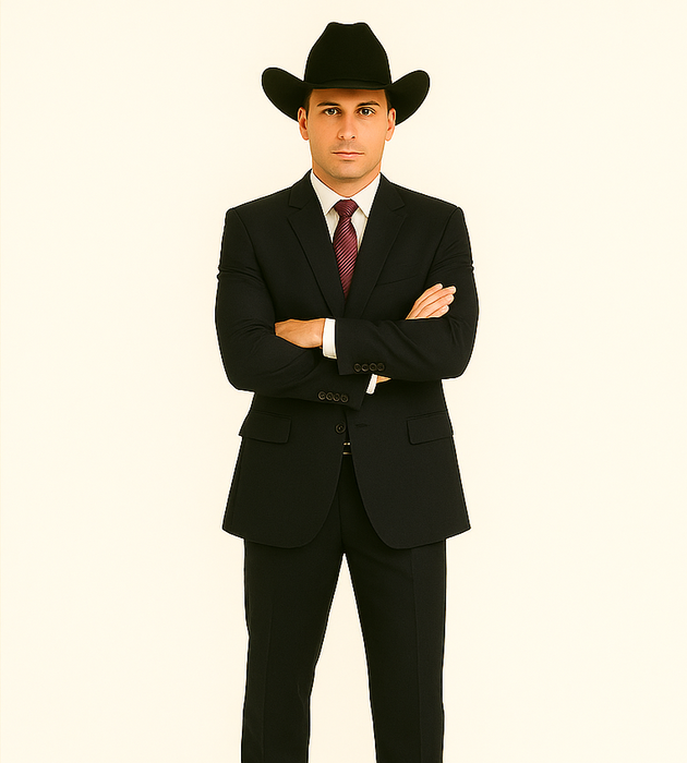 Authentic Braveman Men's Two Buttons Solid Black Suit Regular Fit