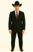 Authentic Braveman Men's Two Buttons Solid Black Suit Regular Fit