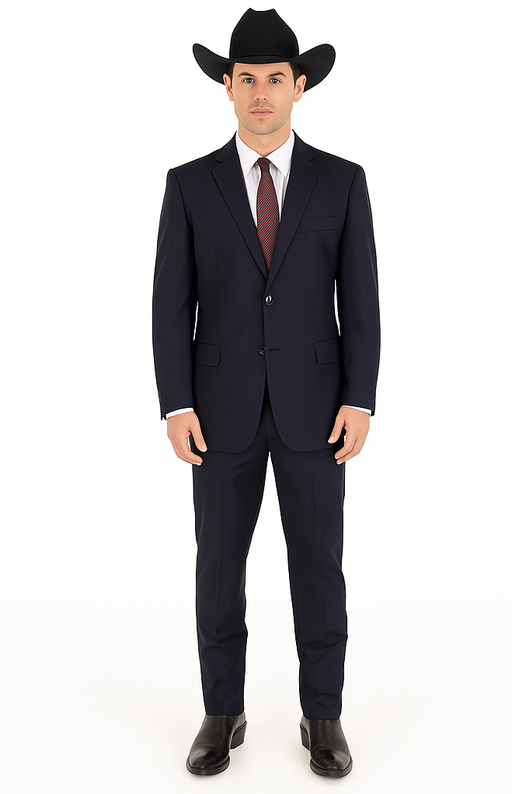 Authentic Braveman Men's Two Buttons Solid Black Suits Regular Fit