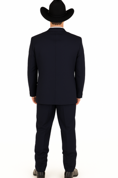 Authentic Braveman Men's Two Buttons Solid Black Suits Regular Fit - Image 2