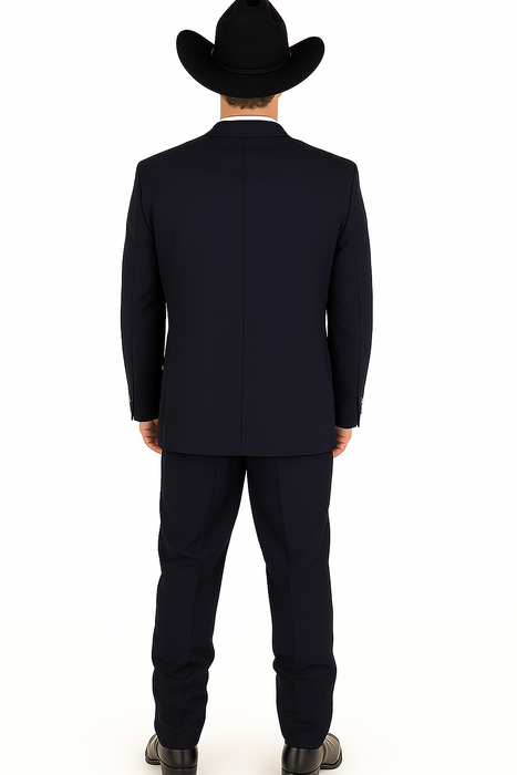 Authentic Braveman Men's Two Buttons Solid Black Suits Regular Fit