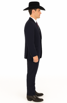 Authentic Braveman Men's Two Buttons Solid Black Suits Regular Fit - Image 3