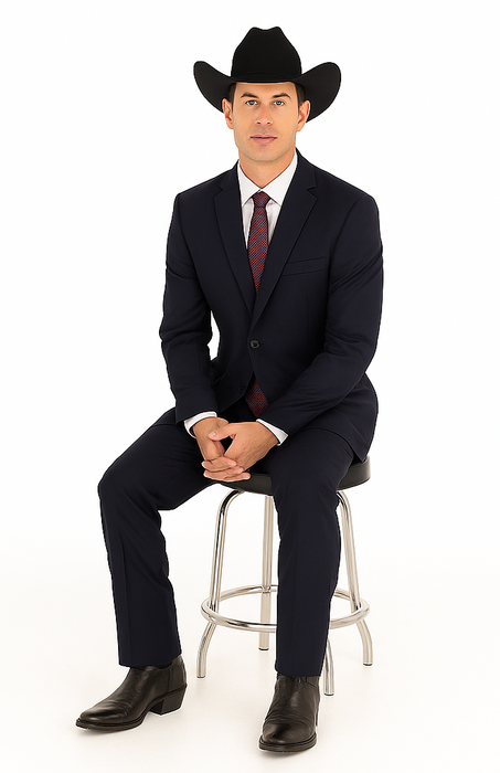 Authentic Braveman Men's Two Buttons Solid Black Suits Regular Fit