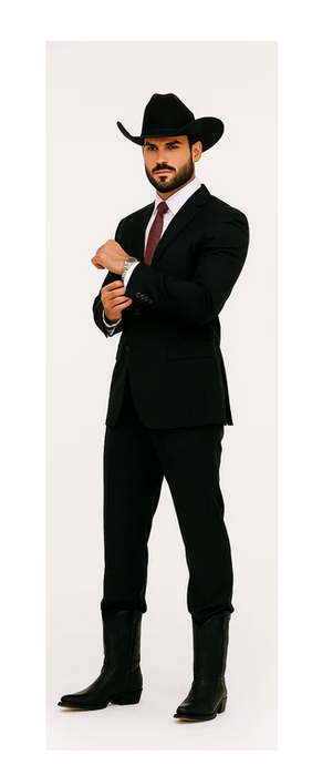 Authentic Braveman Men's Two Buttons Solid Black Suits Regular Fit