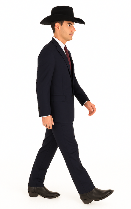 Authentic Braveman Men's Two Buttons Solid Black Suits Regular Fit