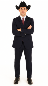 Authentic Braveman Men's Two Buttons Solid Black Suits Regular Fit