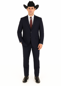 Authentic Braveman Men's Two Buttons Solid Black Suits Regular Fit