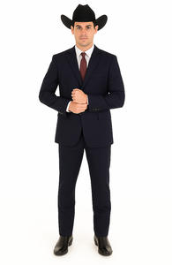 Authentic Braveman Men's Two Buttons Solid Black Suits Regular Fit