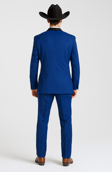 Authentic Braveman Men's Two Buttons Solid Blue Suit Regular Fit - Image 2