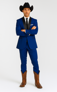 Authentic Braveman Men's Two Buttons Solid Blue Suit Regular Fit - Image 3