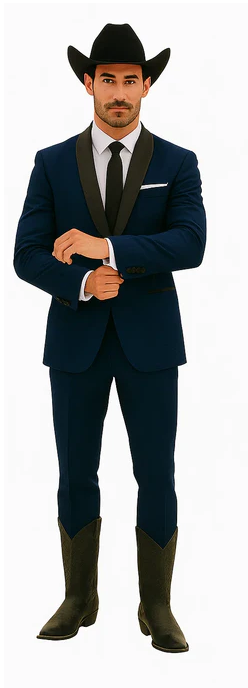 Authentic Braveman Men's Two Buttons Solid Blue Suit Regular Fit