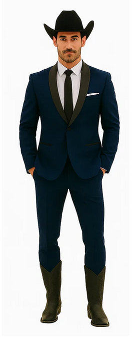 Authentic Braveman Men's Two Buttons Solid Blue Suit Regular Fit