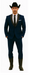 Authentic Braveman Men's Two Buttons Solid Blue Suit Regular Fit