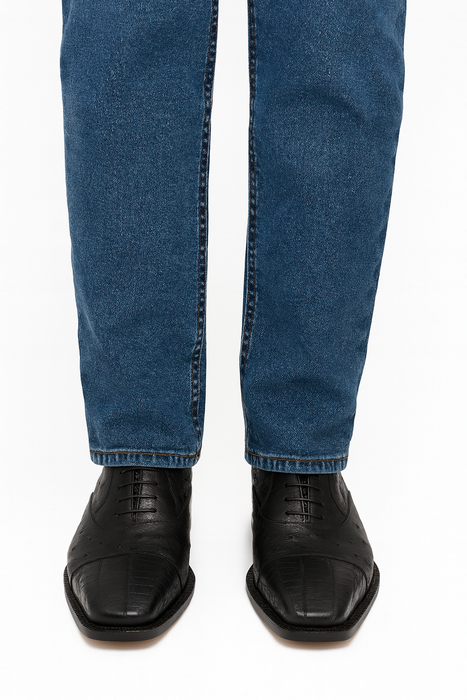 Authentic Genuine Skin Italian Cap toe Lace UP Oxfords Style in Grey Shoes