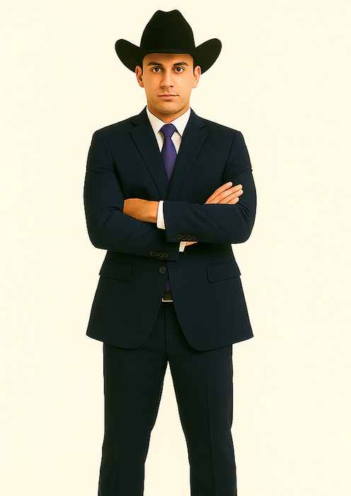 Authentic Men's Regular Fit Two Buttons Solid Dark Navy Blue Suit For Men With Flat Front Pants