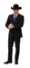 Authentic Men's Regular Fit Two Buttons Solid Dark Navy Blue Suits For Men With Flat Front Pants