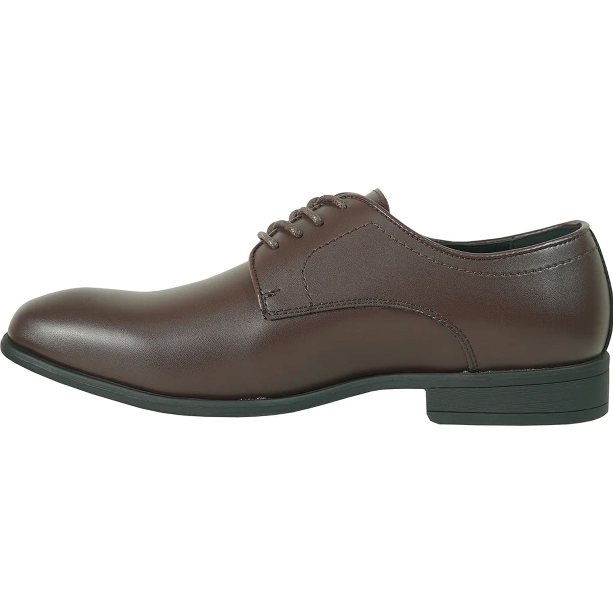 Bravo Mens Plain Round Toe Dress Oxford in Dark Brown - Men's Dress Shoes