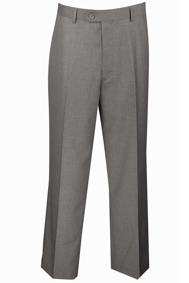 Modern Slacks Mens Modern Fit Flat Front Dress Slacks in Grey