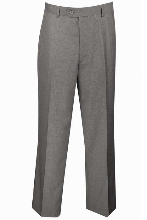 Mens Modern Fit Flat Front Dress Slacks in Grey