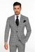 Suits With Baggy Pleated Pants - Wide Leg Pants 100% Wool - Classic Fit in One Button 3 Piece Suit by Rossiman