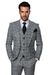 Suits With Baggy Pleated Pants - Wide Leg Pants 100% Wool - Classic Fit in One Button 3 Piece Suit by Rossiman