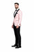 Baby Pink Floral paisley Satin Shiny Fashion Blazer Dinner Jacket Paisley Sport Coat Flashy Stage Fancy Party Prom