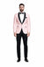 Baby Pink Floral paisley Satin Shiny Fashion Blazer Dinner Jacket Paisley Sport Coat Flashy Stage Fancy Party Prom