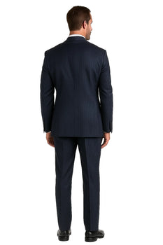 Men's Dark Navy Pinstripe Italian Design Suit - Image 3