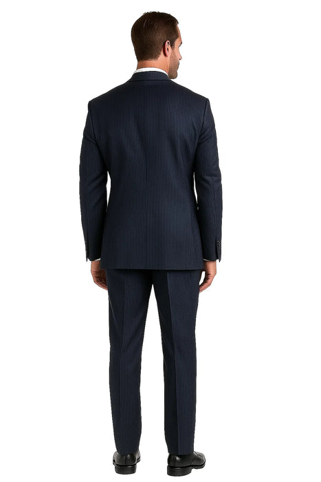 Men's Dark Navy Pinstripe Italian Design Suit