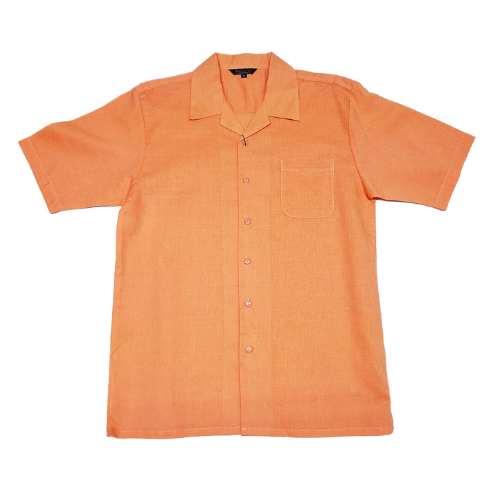 Mens Melon Linen Shirt and Pants Casual Outfit Set